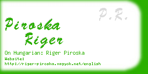 piroska riger business card